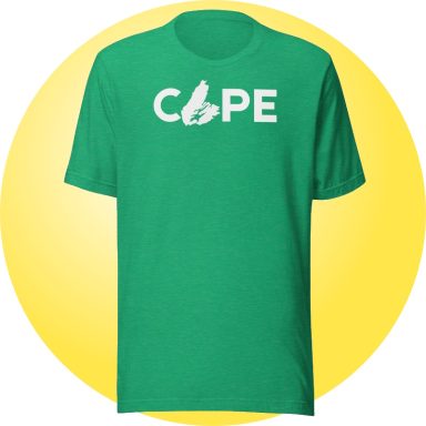 "CAPE" Heather Green Tee